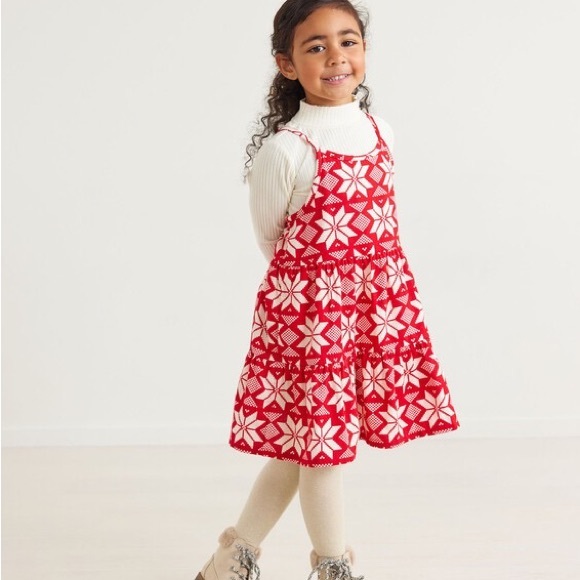 Hanna Anderson Flannelette Dress & Long Sleeve Knit Top Set size 8 - Picture 2 of 3